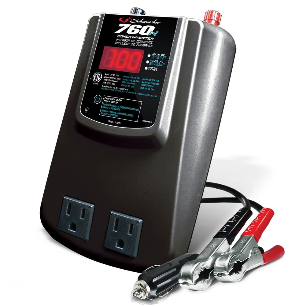 Schumacher 760 Continuous Watt DC-to-AC Power Inverter with AC and USB Outlets