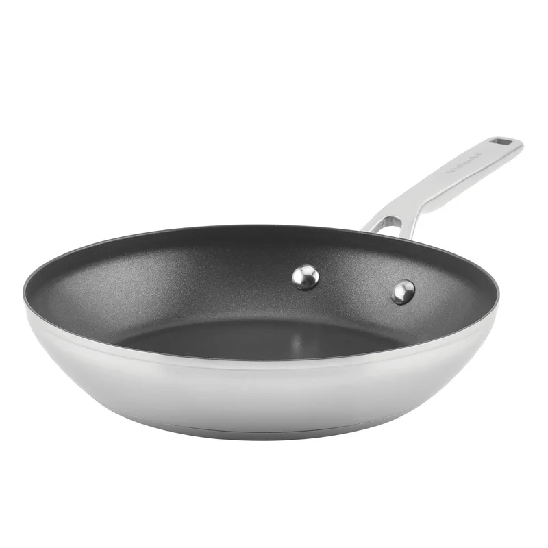 KitchenAid 71008 3-Ply Base Brushed Stainless Steel Nonstick Fry Pan/Skillet. 9.5 Inch