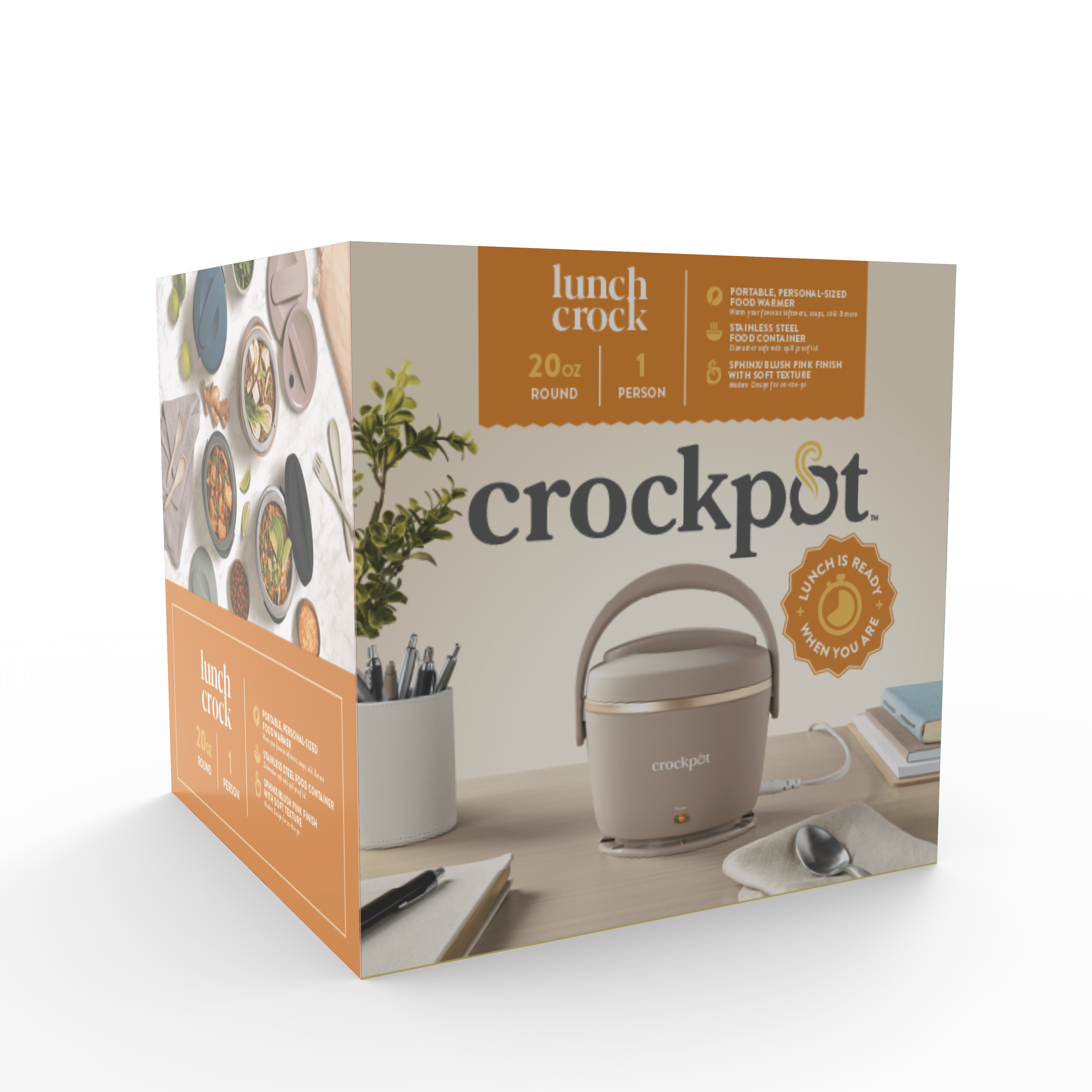 Crockpot Electric Lunch Box. Portable Food Warmer. 20-Ounce. Sphinx Pink