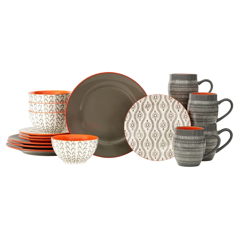 Generic Fotini 16 Piece Dinnerware Set. Service for 4 (Gray)
