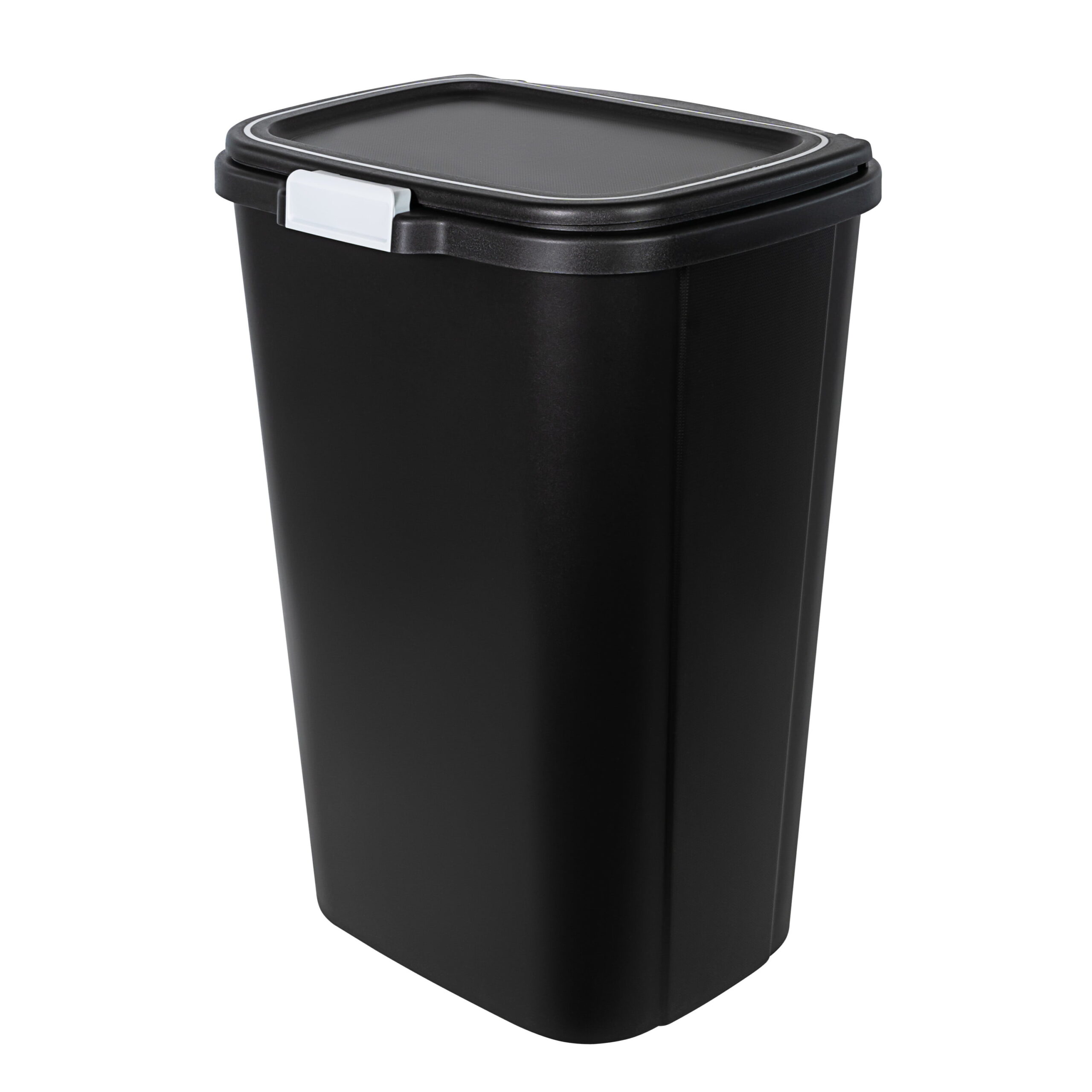 Hefty 13 gal Odor Block Plastic Touch Top Kitchen Trash Can. Black