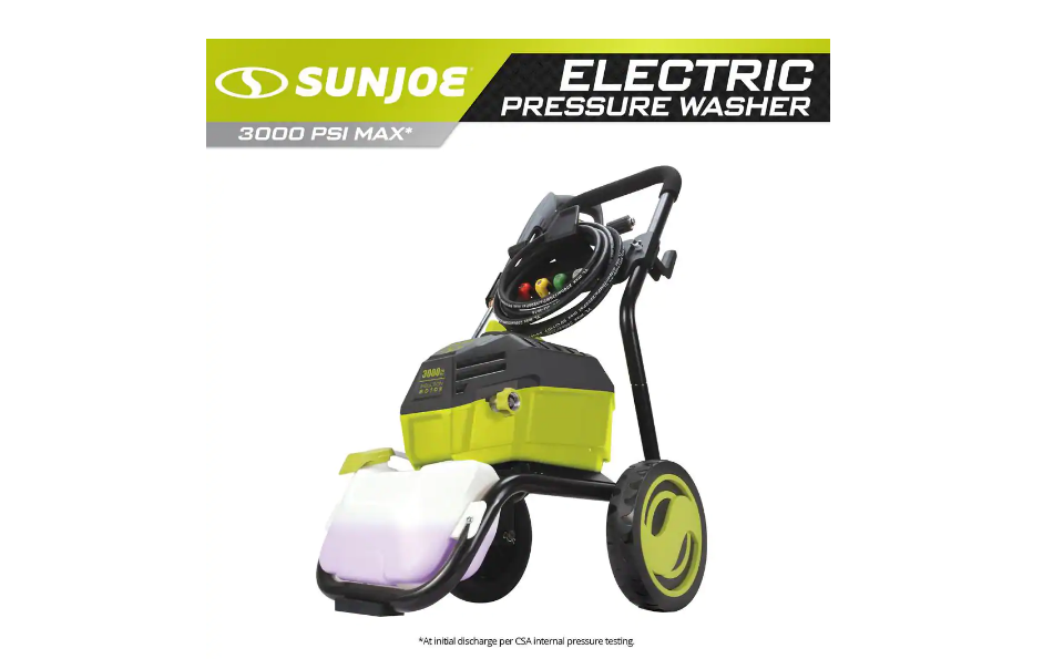 Sun Joe SPX4600 3000 PSI Max 1.3 GPM 14.5 Amp High Performance Brushless Induction Motor Electric Pressure Washer