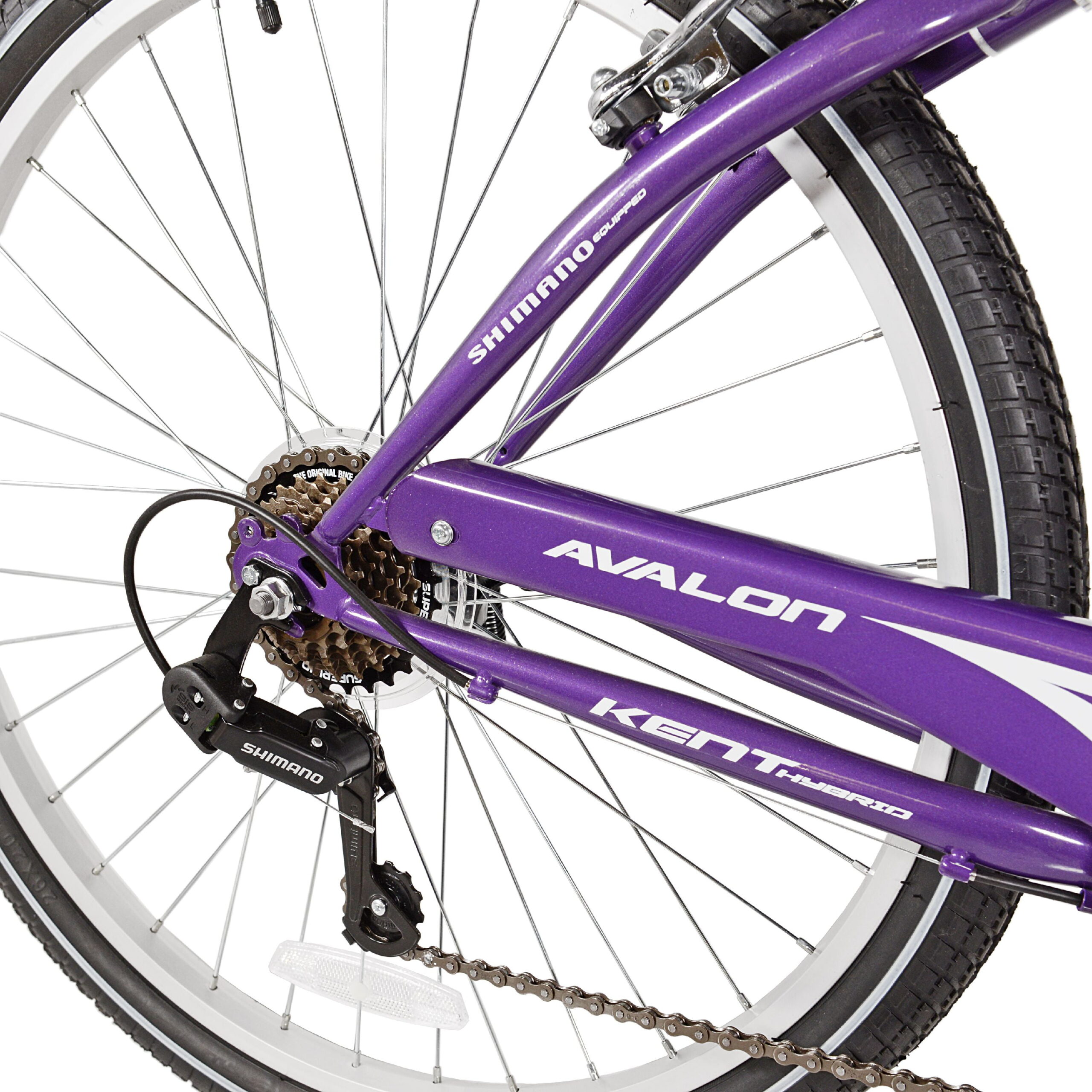 Kent Bicycle 26 In. Avalon Comfort Women-s Full Suspension Hybrid Bike. Purple