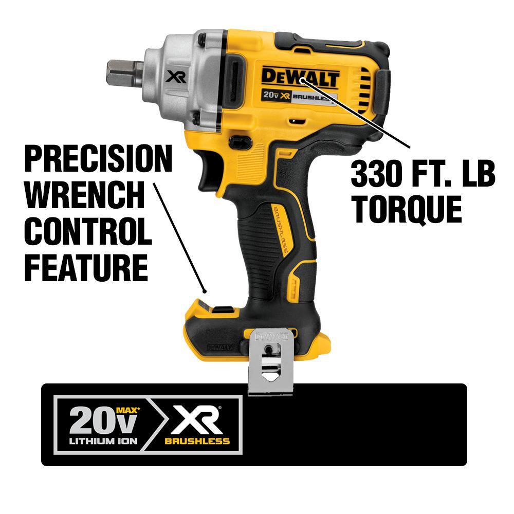 DEWALT DCF894M1 20V Lithium-Ion Cordless Brushless 1/2 in. Impact Wrench Kit. (1) 4.0Ah Battery. and Charger