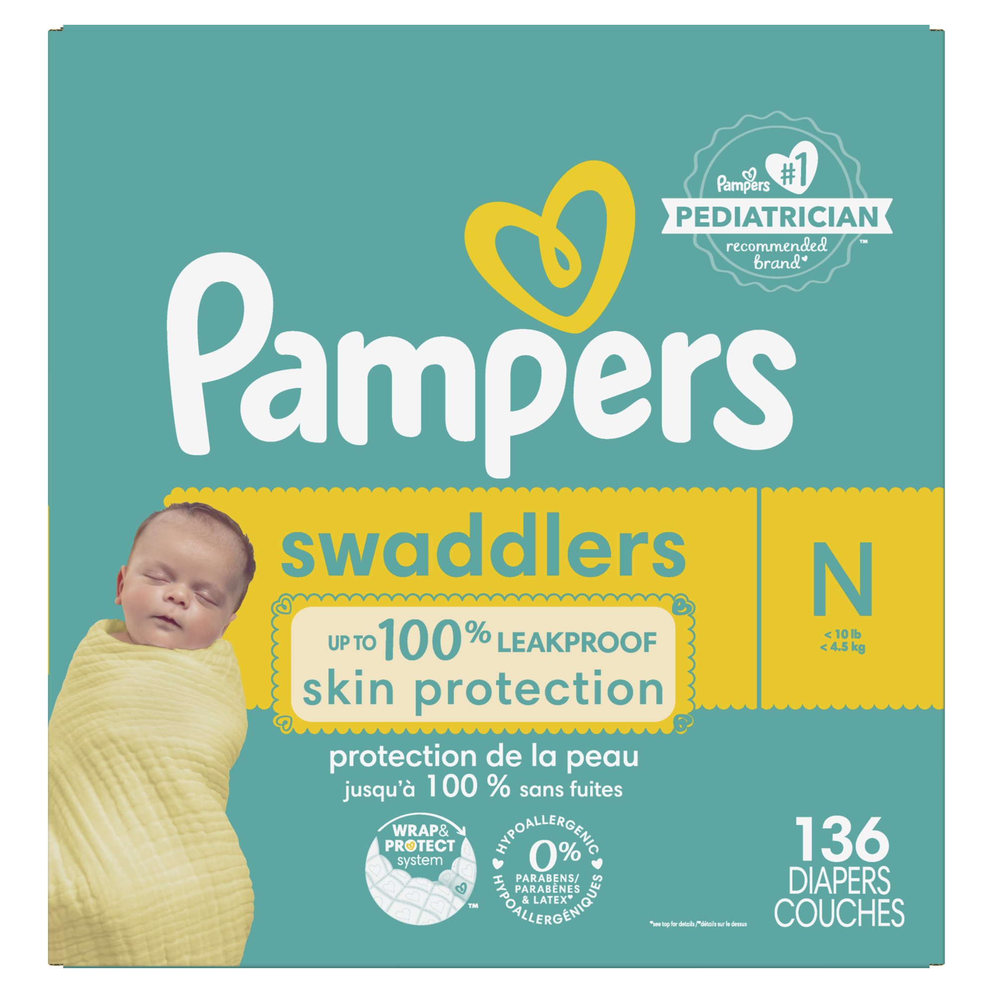 Pampers Swaddlers Newborn Diapers Size 0 136 Count