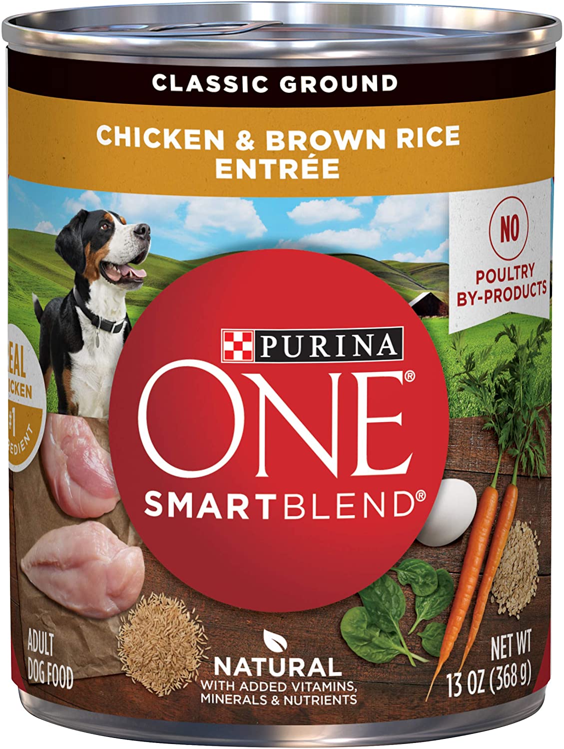 Purina ONE SmartBlend Classic Ground Chicken & Brown Rice Entree Adult Canned Wet Dog Food (12) 13 oz. Cans