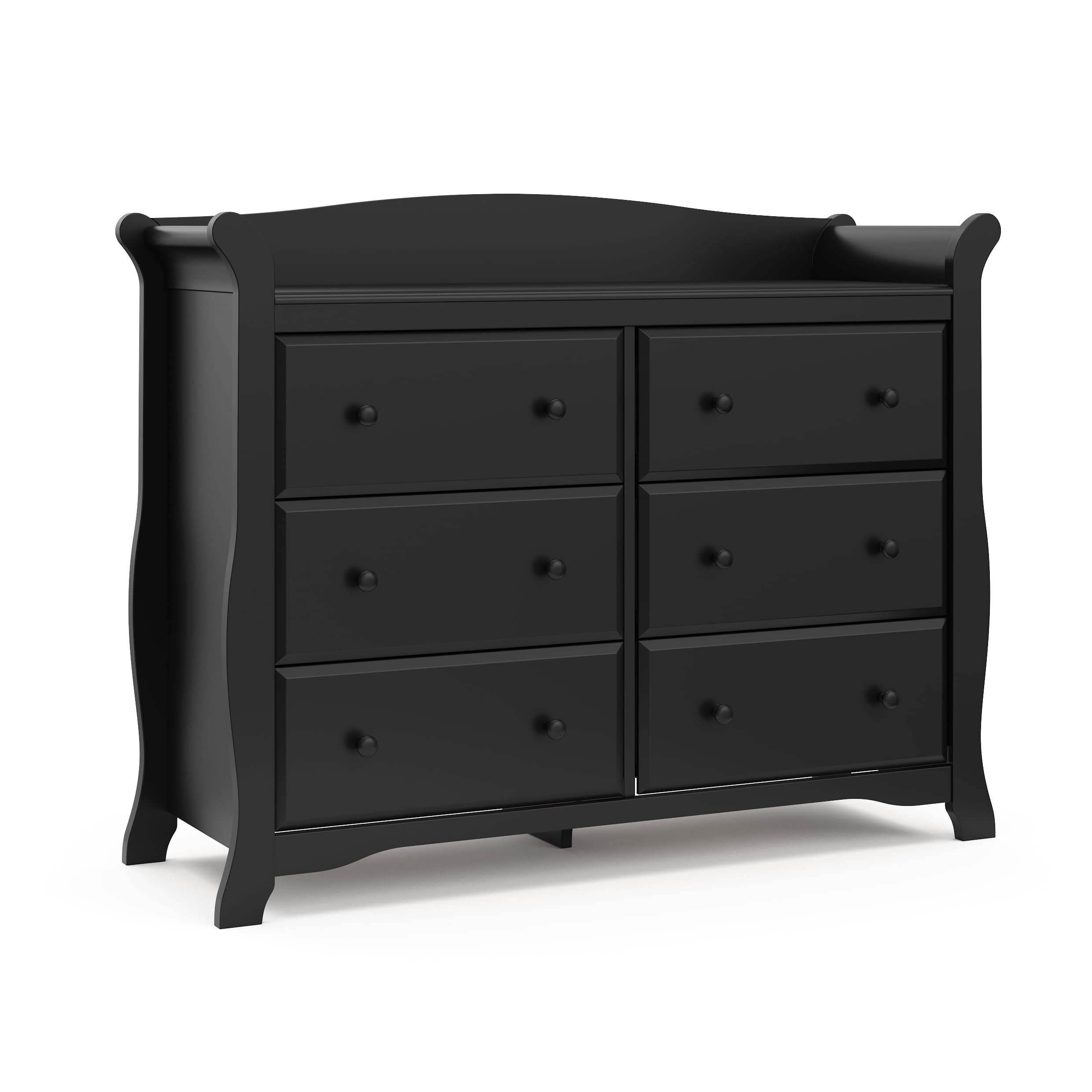 Storkcraft Avalon 6 Drawer Classic Double Dresser Black