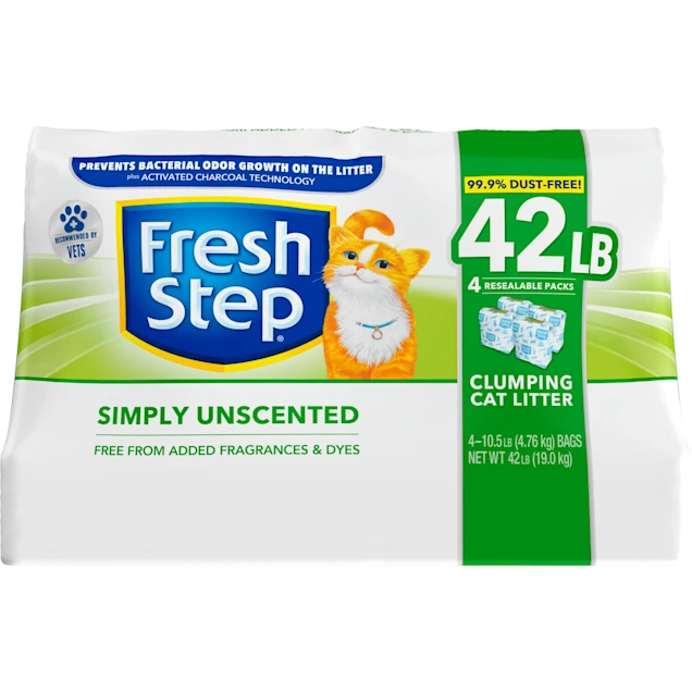 Fresh Step Simply Unscented Clumping Cat Litter. 42 lbs.