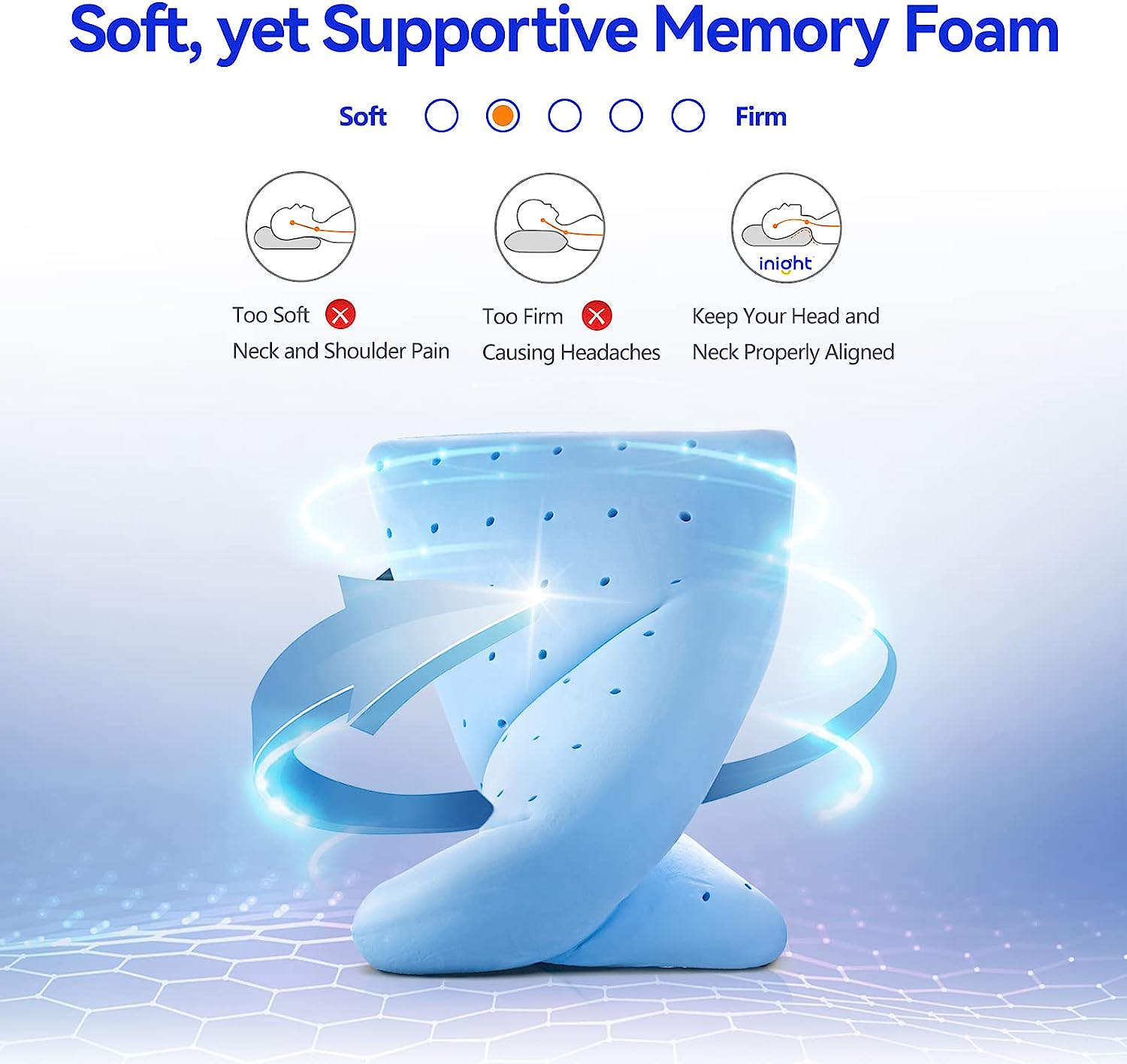 inight Memory Foam Pillows. Standard Pillows Set of 2. Foam Pillows for Sleeping. Bed Pillows for Back Sleeper & Side Sleeper Pillow. Memory Foam Pillows 2 Pack. Oeko-TEX & CertiPUR-US Certified