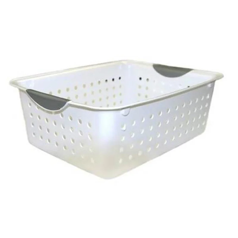 Sterilite Medium Ultra Plastic Storage Organizer Basket. White. (12 Pack)