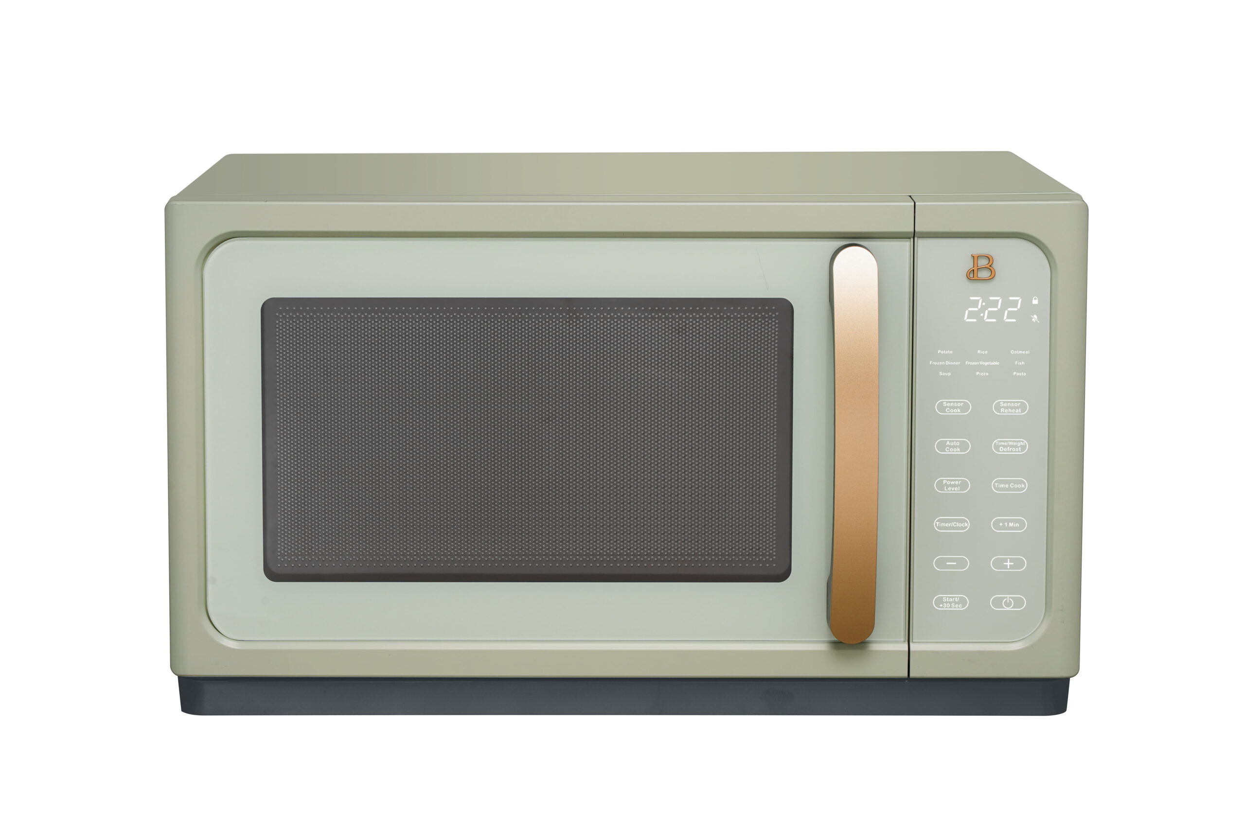 Beautiful 1.1 Cu ft 1000 Watt. Sensor Microwave Oven. Sage Green by Drew Barrymore