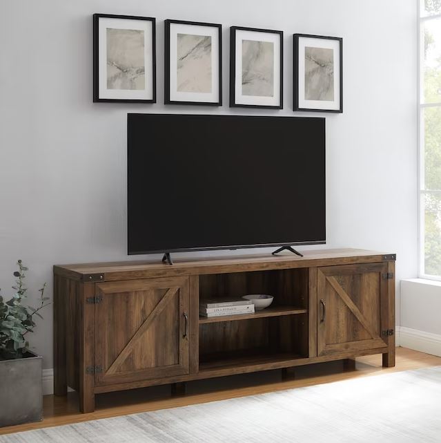Walker Edison LW70BDSDRO Transitional Rustic Oak TV Stand (Accommodates TVs up to 80-in)