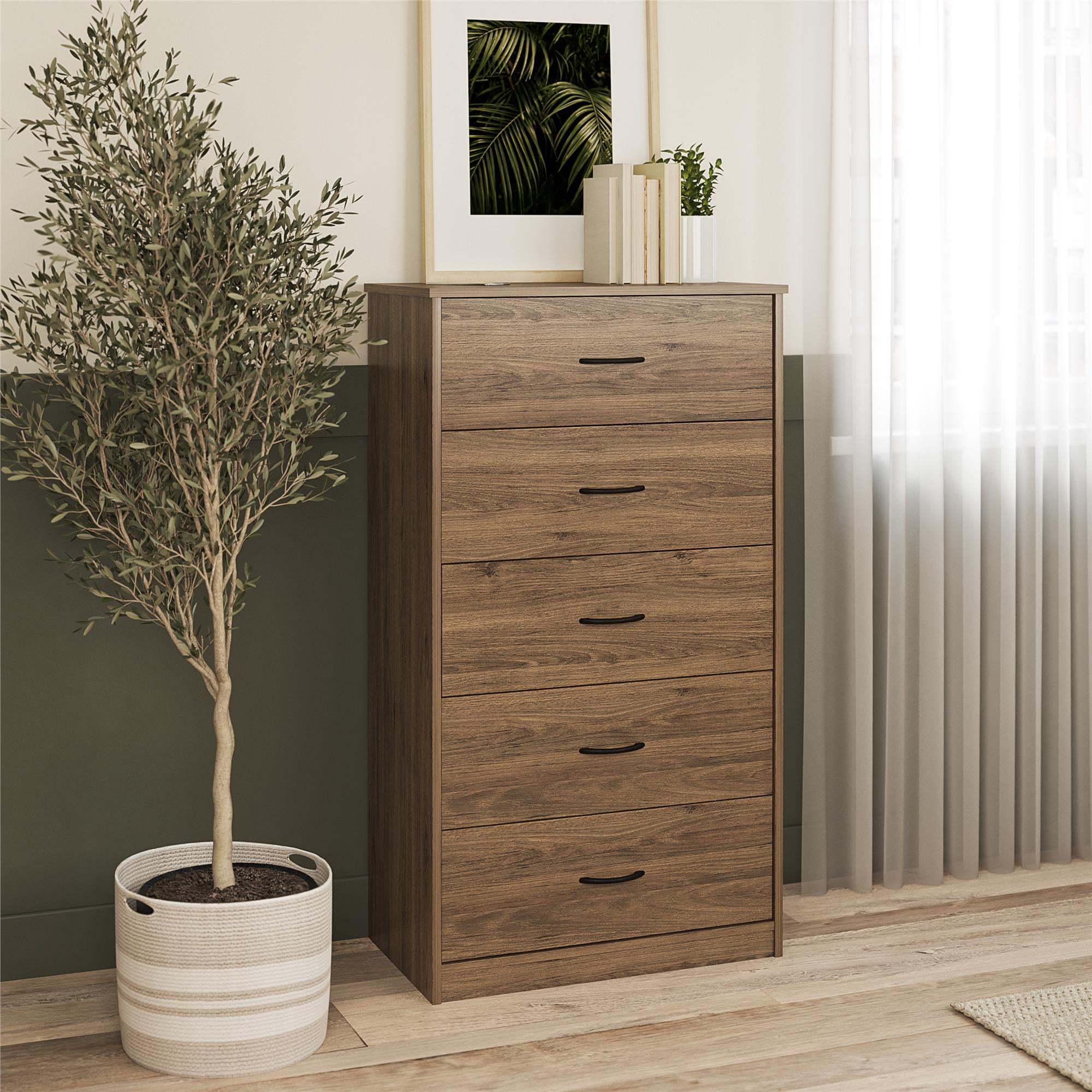 Mainstays Classic 5 Drawer Dresser. Rustic Oak