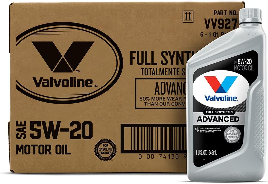 Valvoline Advanced Full Synthetic SAE 5W-20 Motor Oil 1 QT. Case of 6