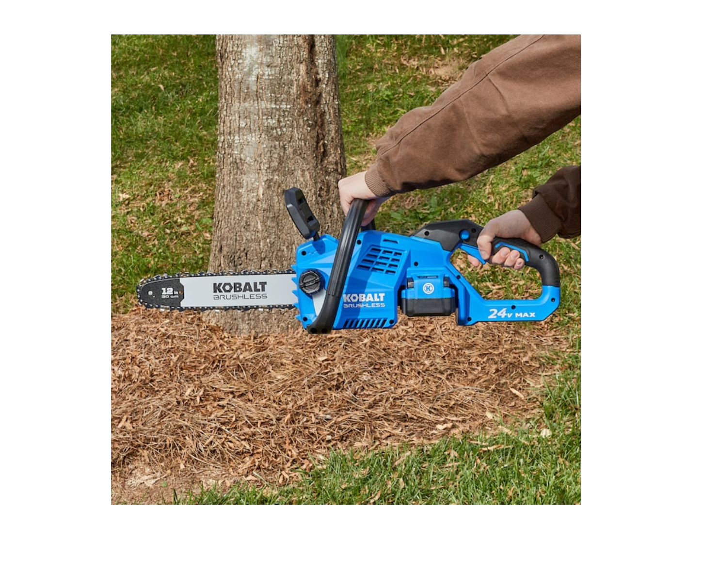 Kobalt KCS 1224A-03 24-Volt 12-in Brushless Cordless Electric Chainsaw 4 Ah (Battery & Charger Included)