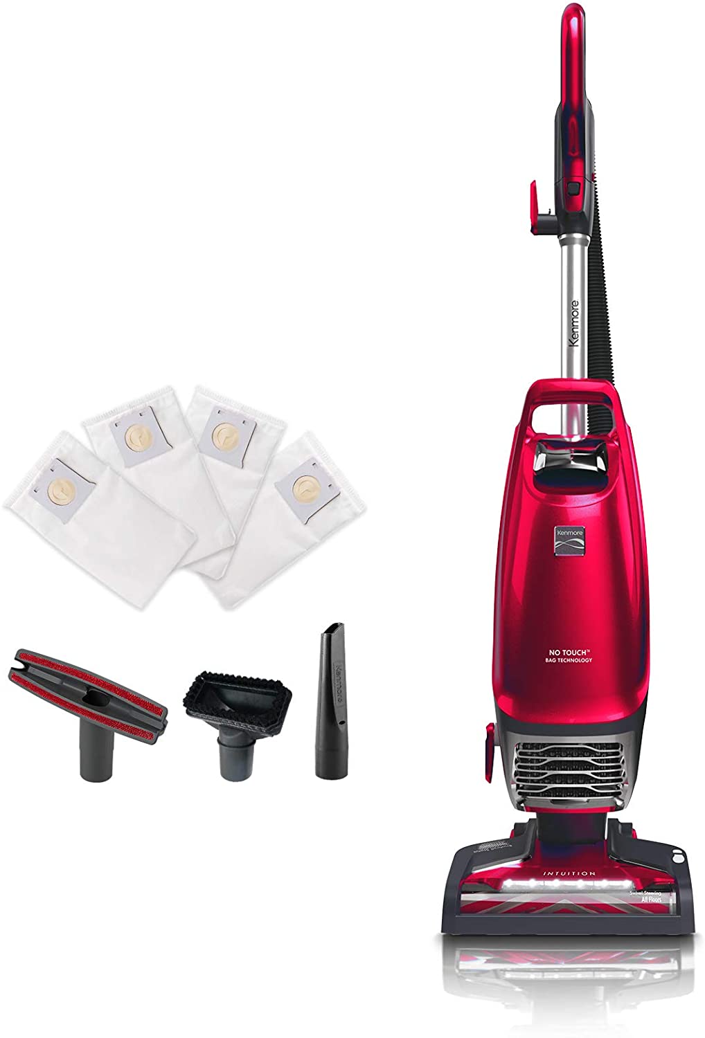 Kenmore BU4020 Intuition Bagged Upright Vacuum Lift-Up Carpet Cleaner 2-Motor Power Suction with HEPA Filter. Pet Handi-Mate. 3-in-1 Combination Tool. Red