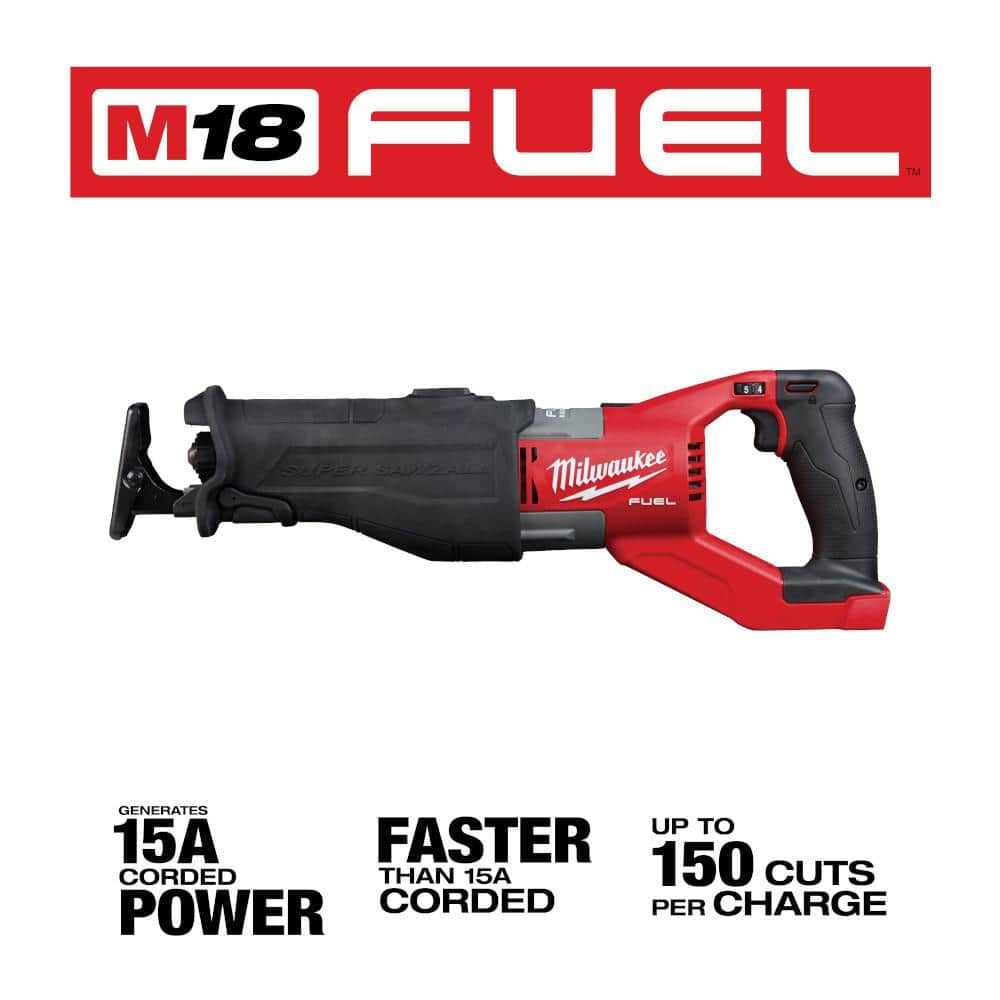 Milwaukee 2722-20 M18 FUEL 18V Lithium-Ion Brushless Cordless Super SAWZALL Orbital Reciprocating Saw (Tool-Only)