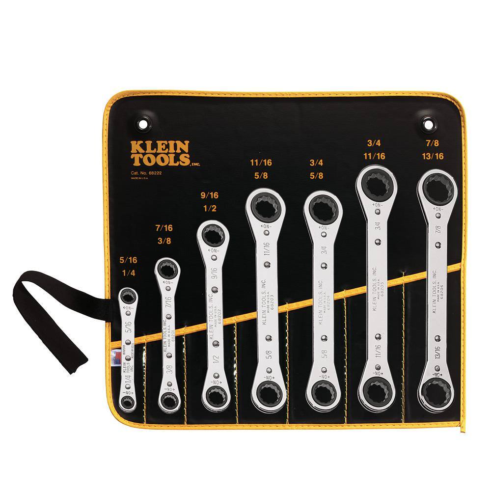Klein Tools 68222 7-Piece Ratcheting Box Wrench Set