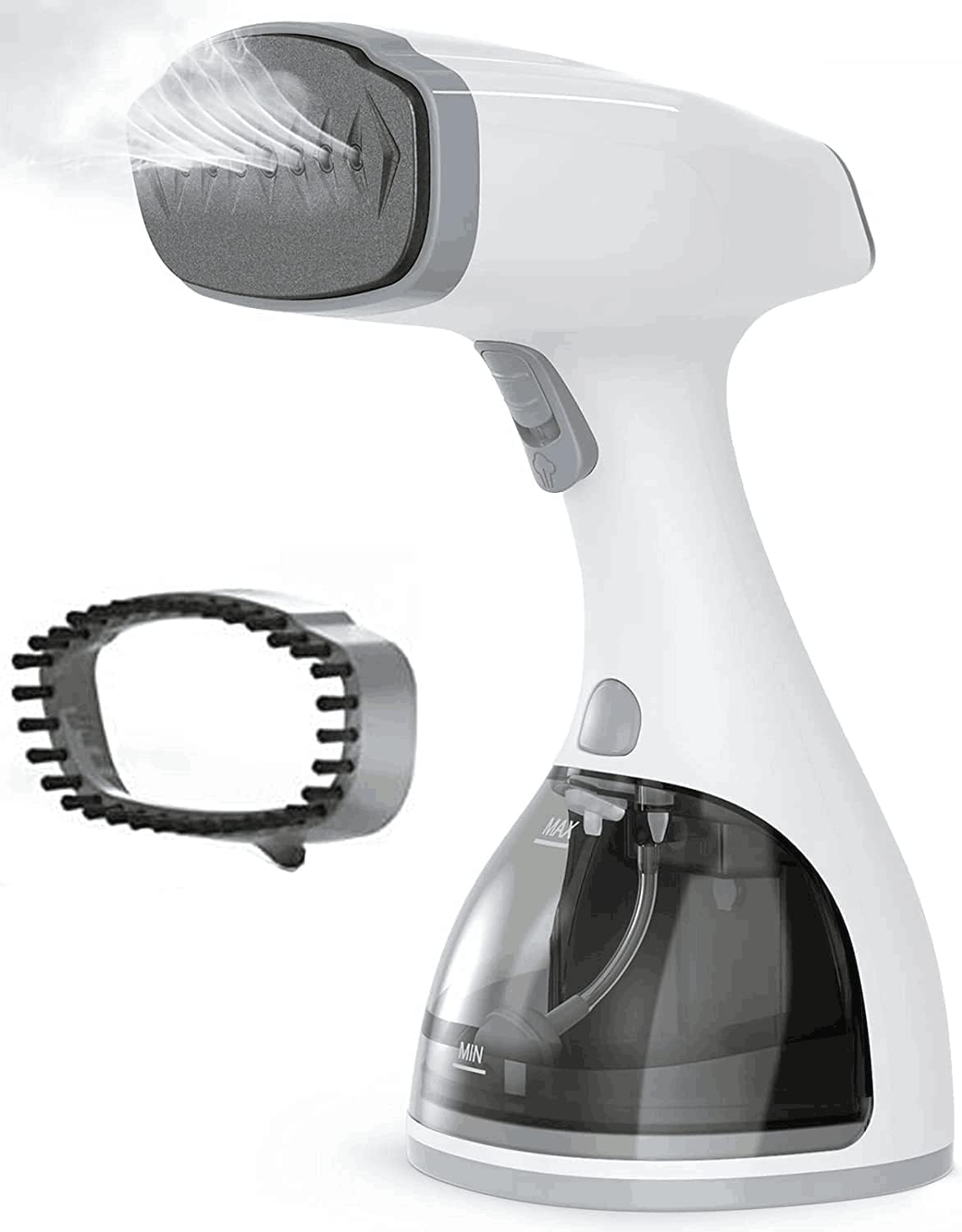 Lithomy Steamer for Clothes.1500W 15s Quick Heat Portable Handheld Clothes Steamer.Fabric Wrinkles Remover Garment Steamer with Smart LCD.2 in 1 Clothing Iron with 300ml Tank and Fabric Brush.Auto-Off
