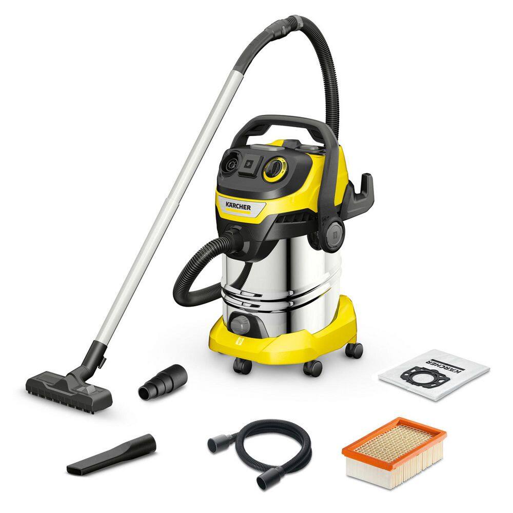 Karcher 1.628-375.0 WD 6 P S Multi-Purpose 8 Gal. Wet-Dry Vacuum Cleaner with Attachments. Blower Feature and Space-Saving Design 1800-Watt