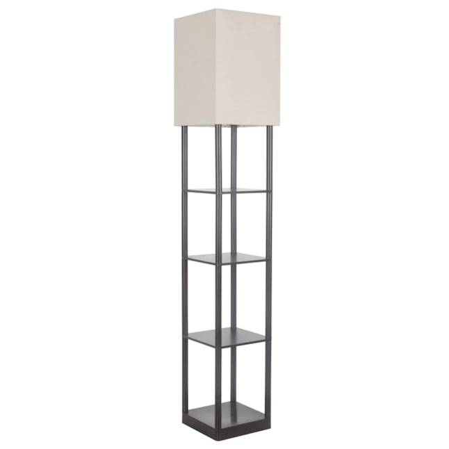 allen + roth  63-in Bronze Shelf Floor Lamp