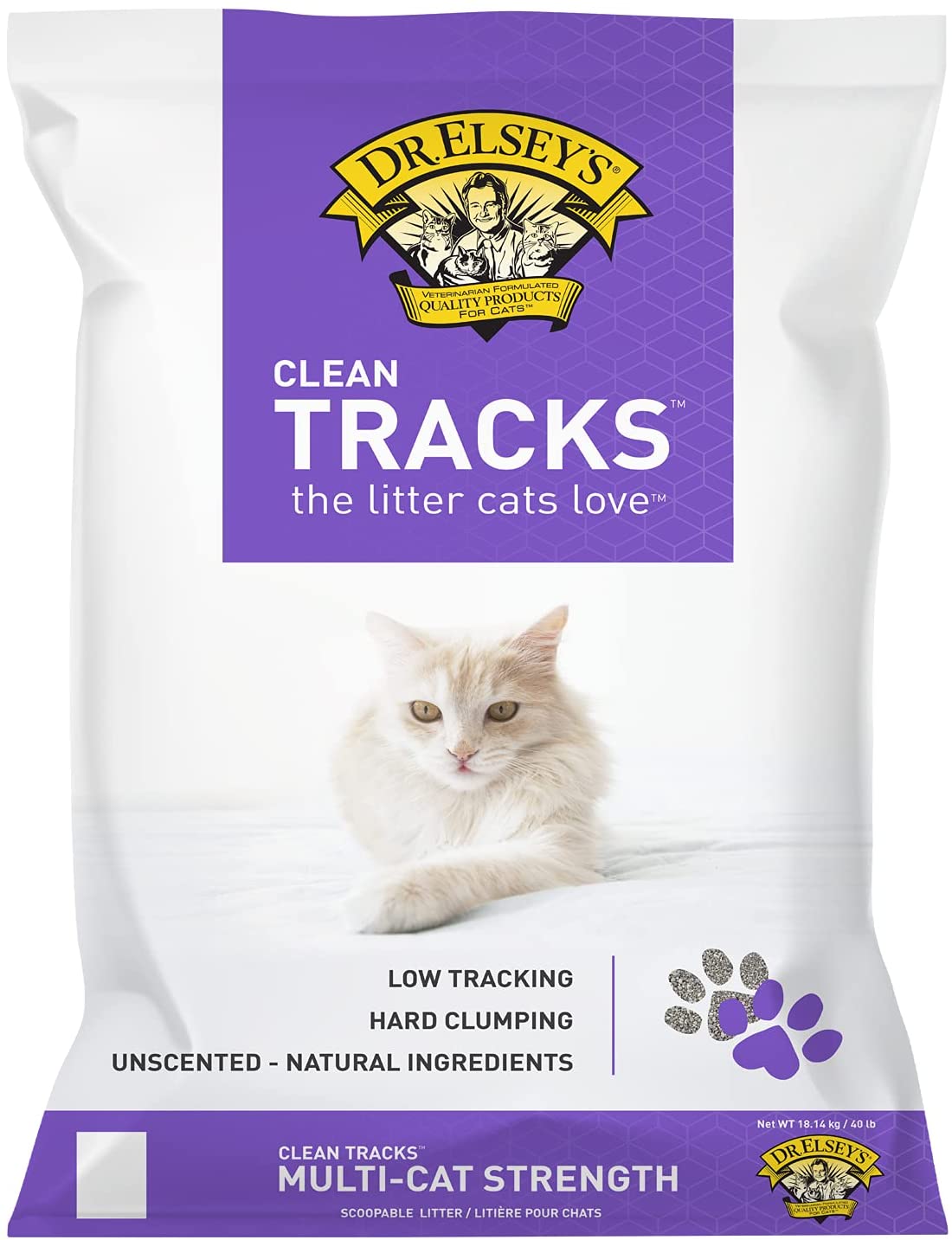 Dr. Elsey-s Premium Clumping Cat Litter Clean Tracks Low Dust. Low Tracking. Hard Clumping. Superior Odor Control. Unscented and Natural Ingredients 40 lb