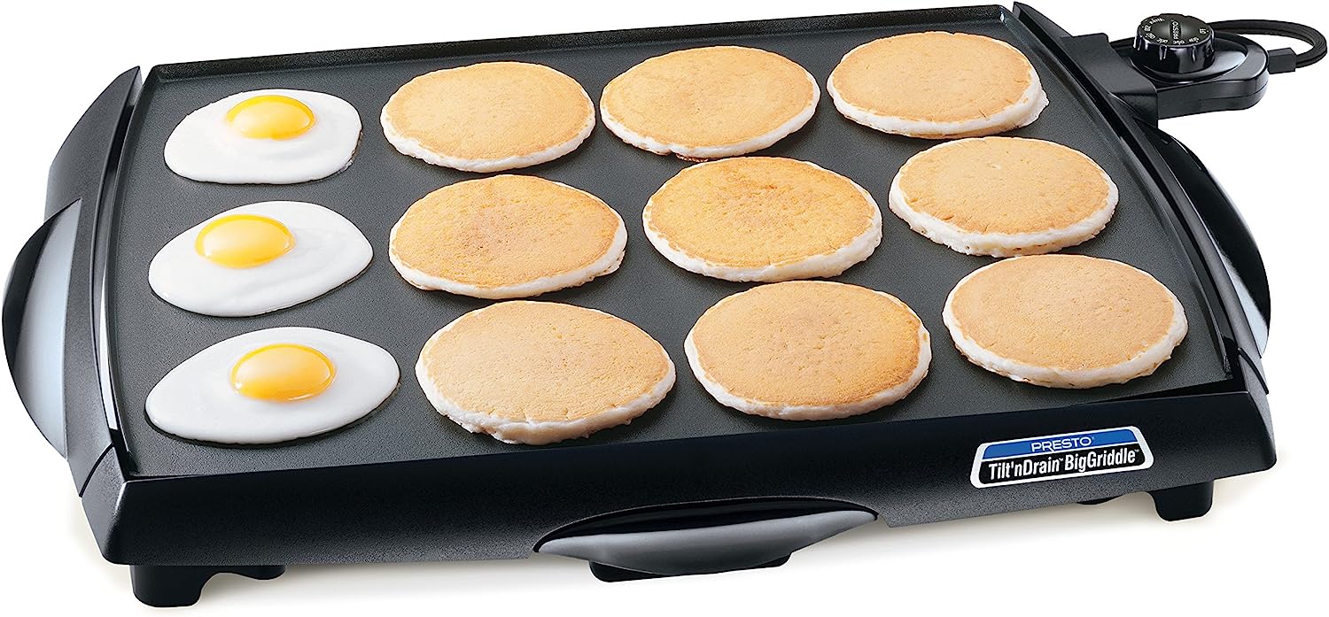 Presto 07046 Tilt ‘n Drain Big Griddle Cool-Touch Electric Griddle