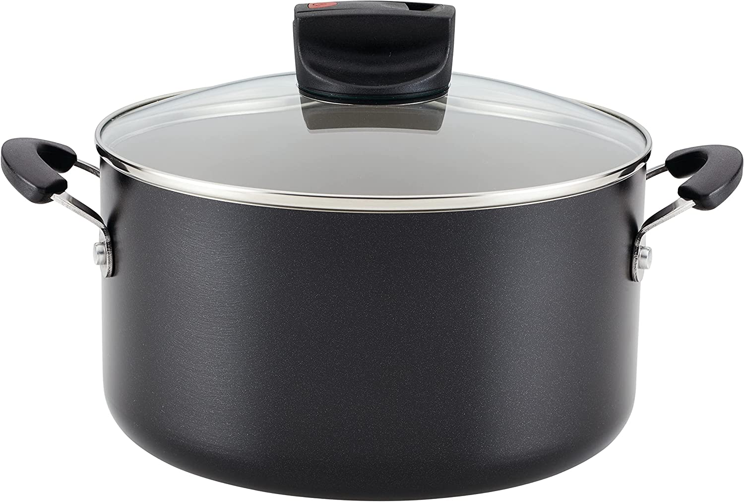 Farberware Smart Control Nonstick Stock Pot/Stockpot with Lid. 6 Quart. Black