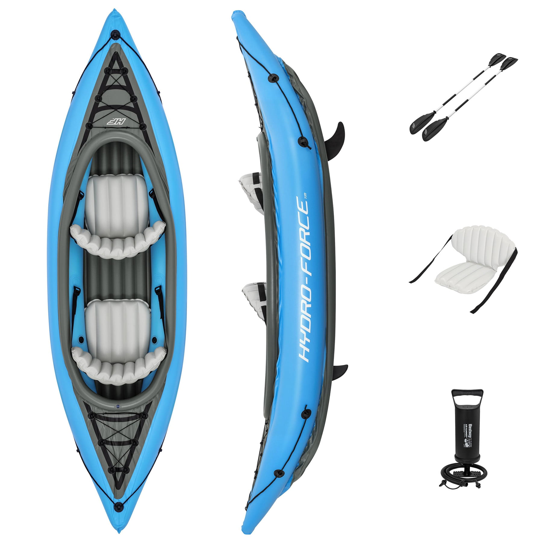 Hydro-Force Cove Champion X2 Inflatable Kayak - Two-Person Kayak Set (10'10 Long)
