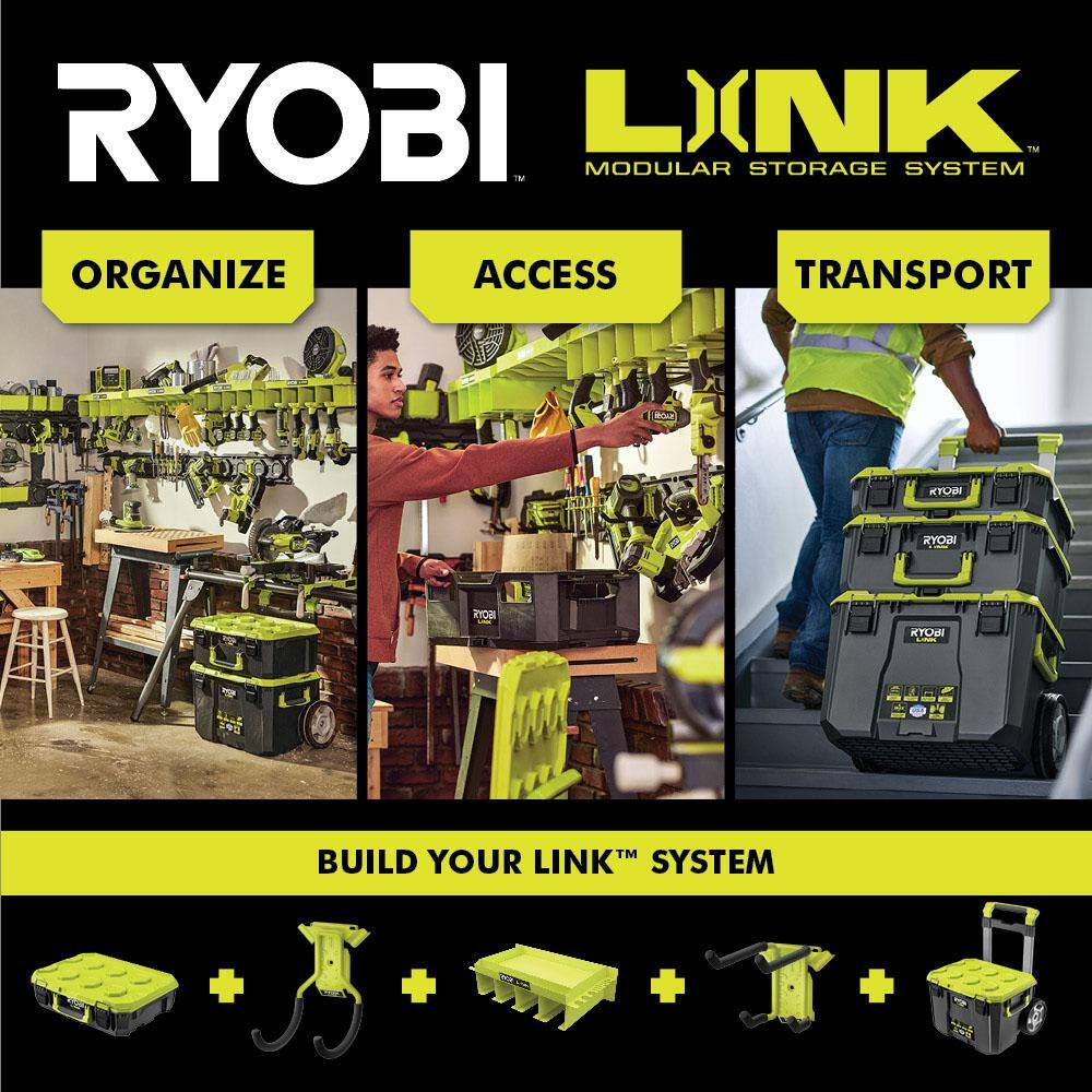 RYOBI STM503K-STM402 Link 7-Piece Wall Storage Kit and Link Hanging Shelf