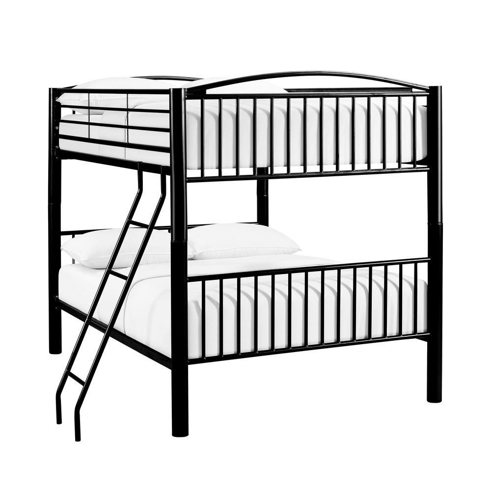 Powell Company  Janvier Black Powder Coated Heavy Metal Full Over Full Bunk Bed