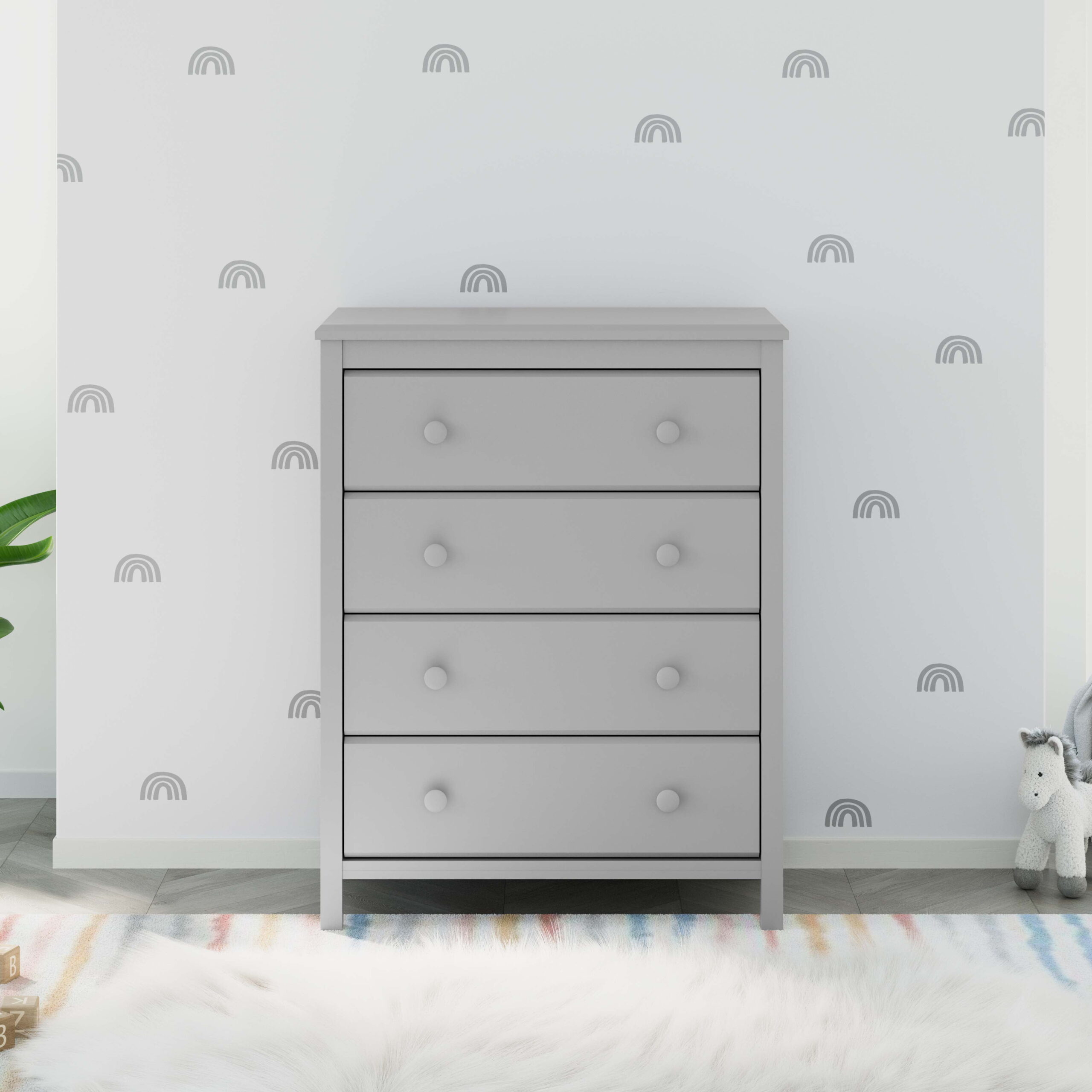 Storkcraft Alpine 4 Drawer Modern Vertical Dresser Pebble Gray