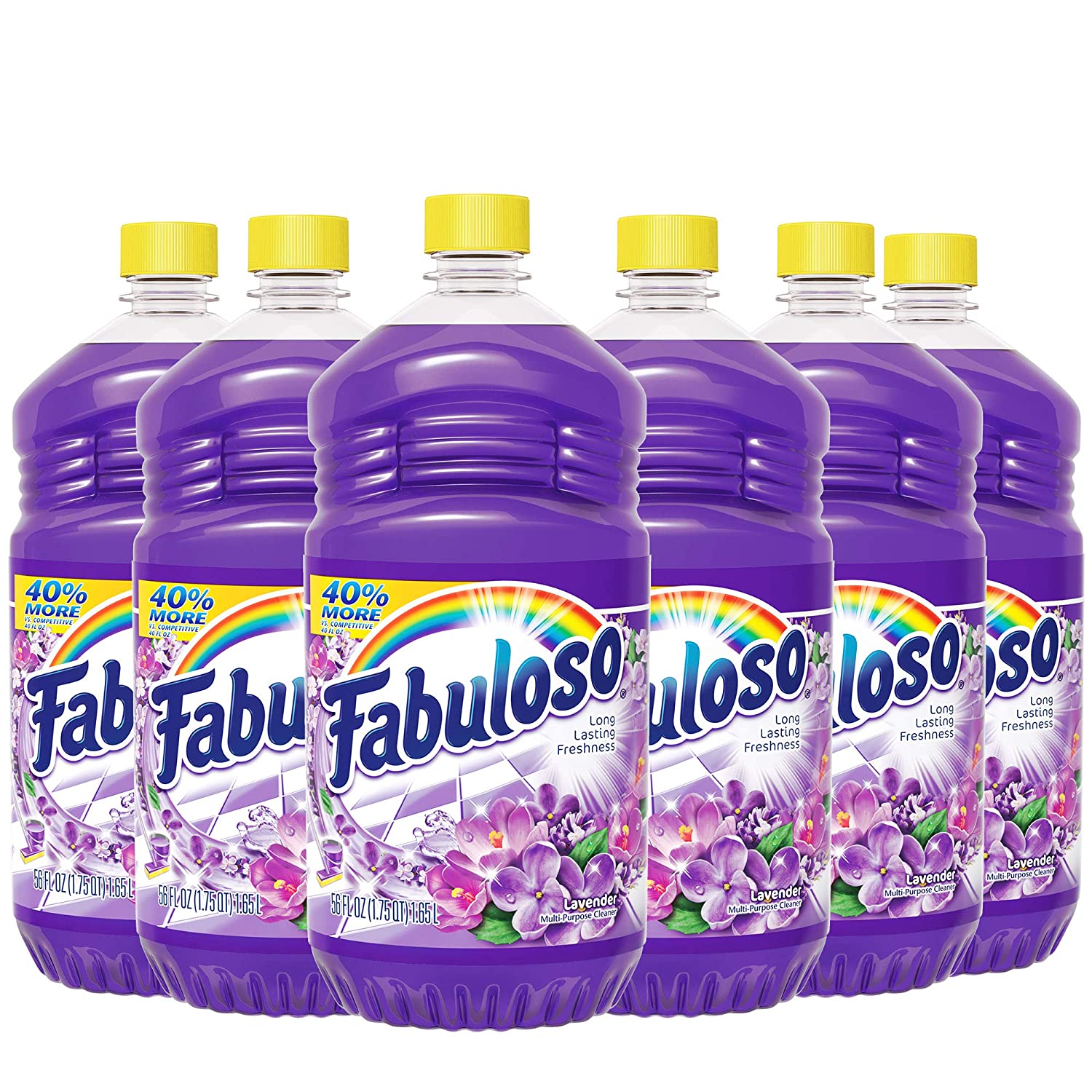 Fabuloso All Purpose Cleaner. Lavender. Bathroom Cleaner. 56 Fluid Ounce (Pack of 6)
