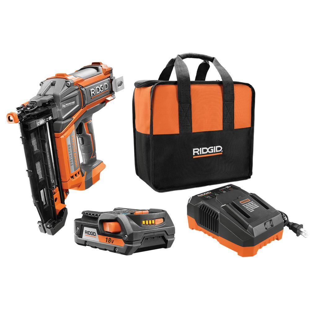 RIDGID 1003557539 18V Brushless Cordless HYPERDRIVE 16-Gauge 2-1/2