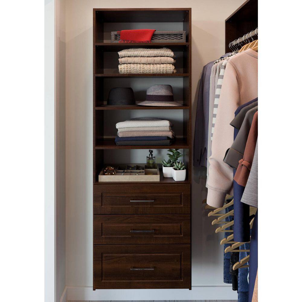 Closet Evolution TR66 25 in. W Espresso Modern Raised Premier Wood Closet System