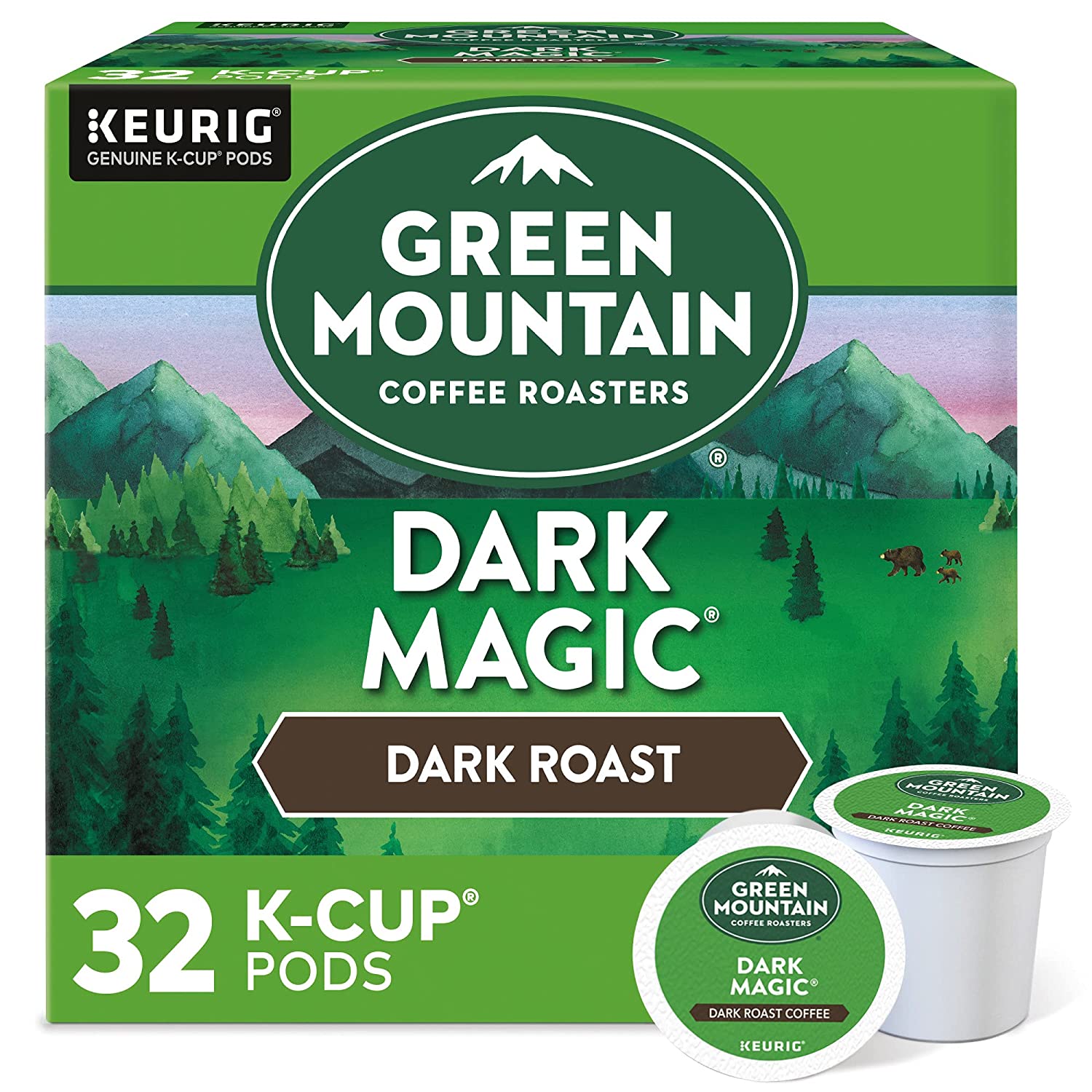 Green Mountain Coffee Roasters Dark Magic. Single-Serve Keurig K-Cup Pods. Dark Roast Coffee Pods. 32 Count