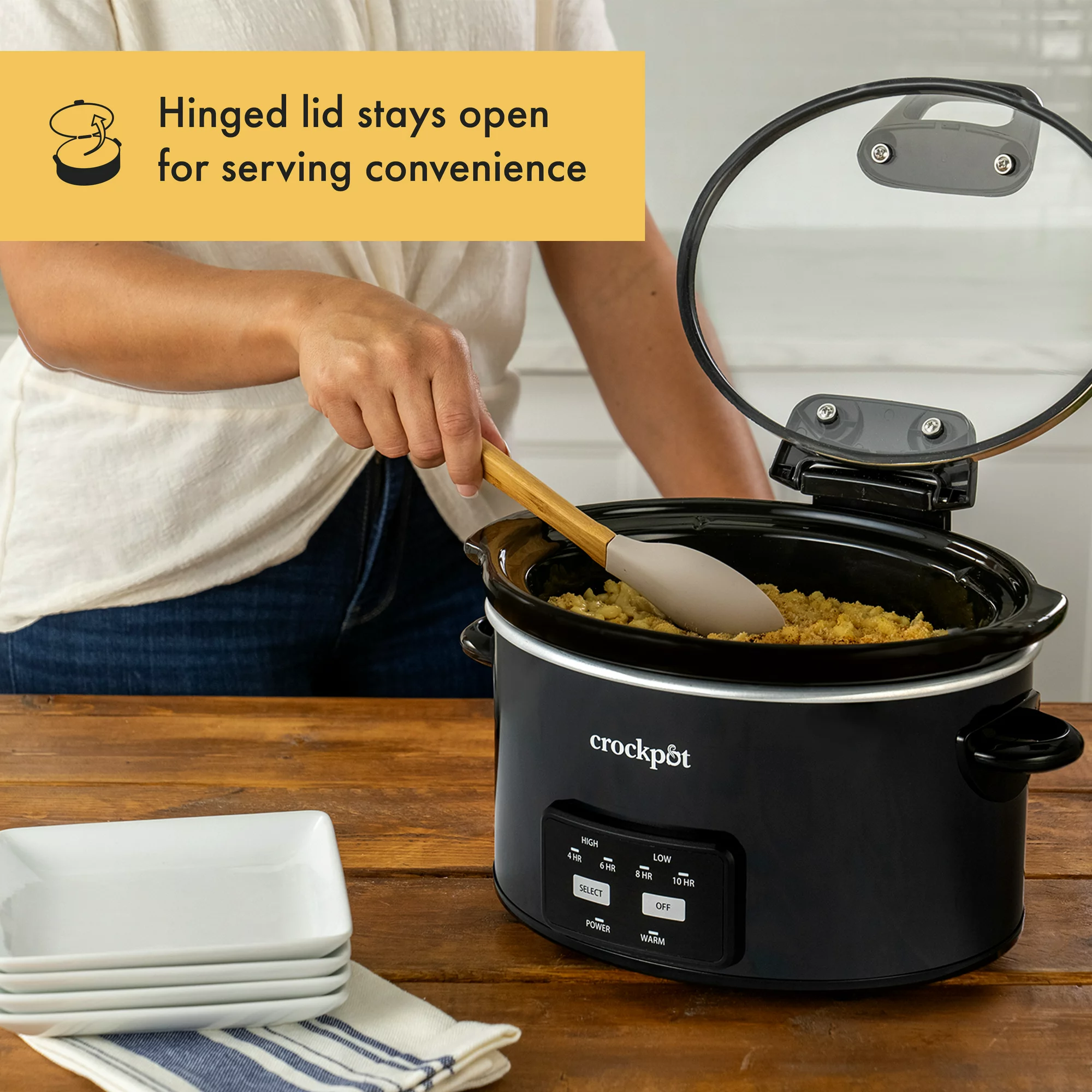 Crock-Pot 4.5 Quart Lift & Serve Programmable Slow Cooker. Black