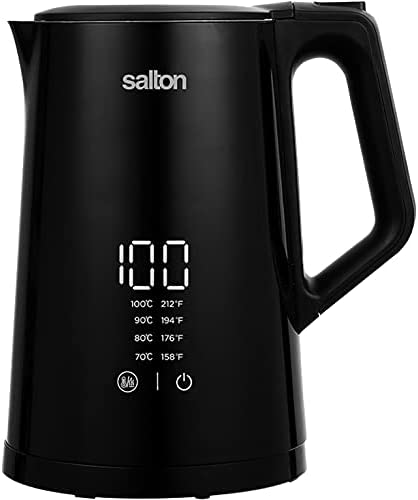 Salton JK1956 Cool Touch Digital Temperature Control. 1.5 L Electric Kettle. Black