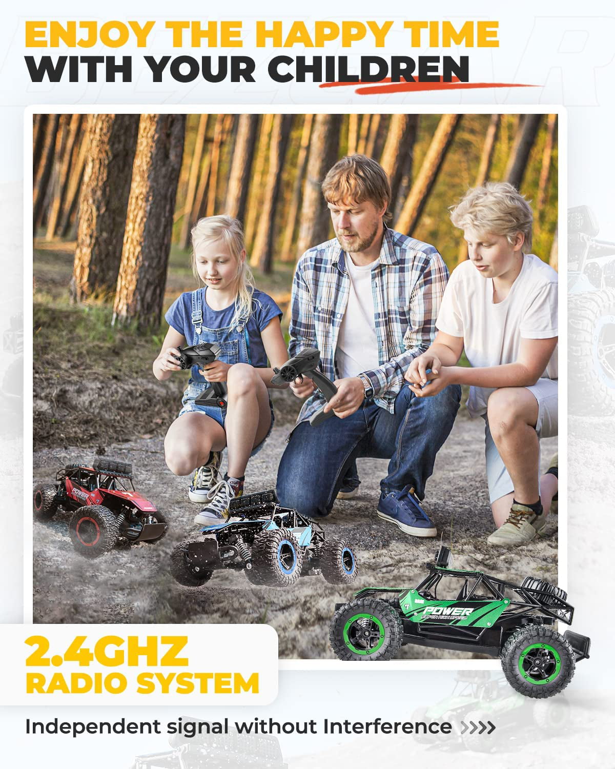 Bezgar Remote Control Cars RC Monster Truck. RC Car Toy Car for Adults Boys Kids 6+. 2 Rechargeable Batteries
