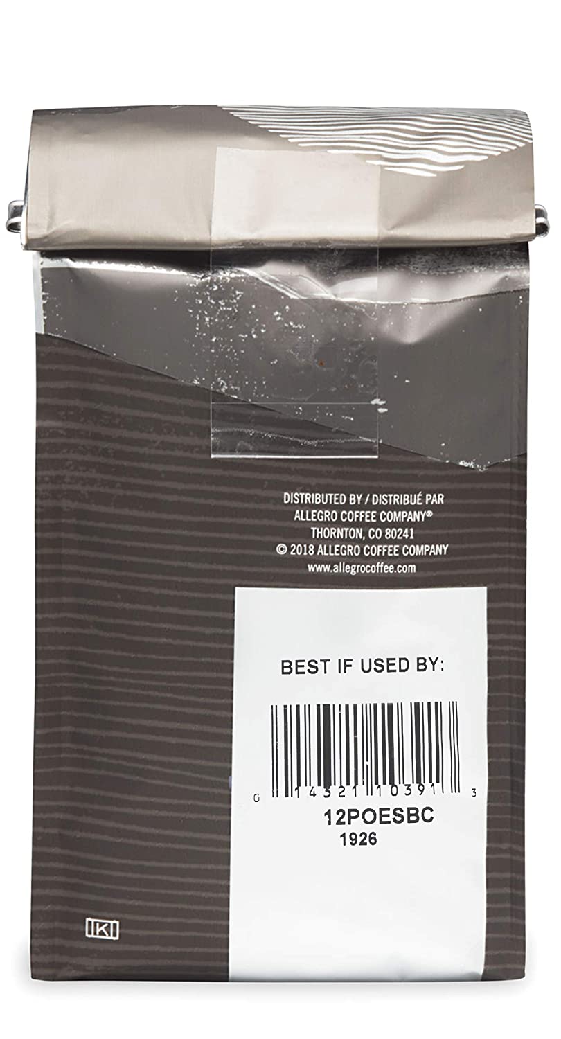 Allegro Coffee Decaf Organic Espresso Bel Canto Whole Bean Coffee. 12 oz