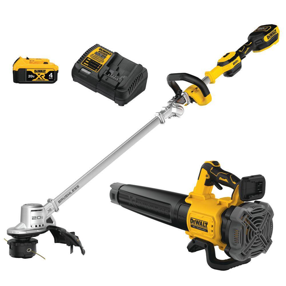 DEWALT DCKO222M1 20V MAX Cordless Battery Powered String Trimmer & Leaf Blower Combo Kit with (1) 4.0 Ah Battery and Charger