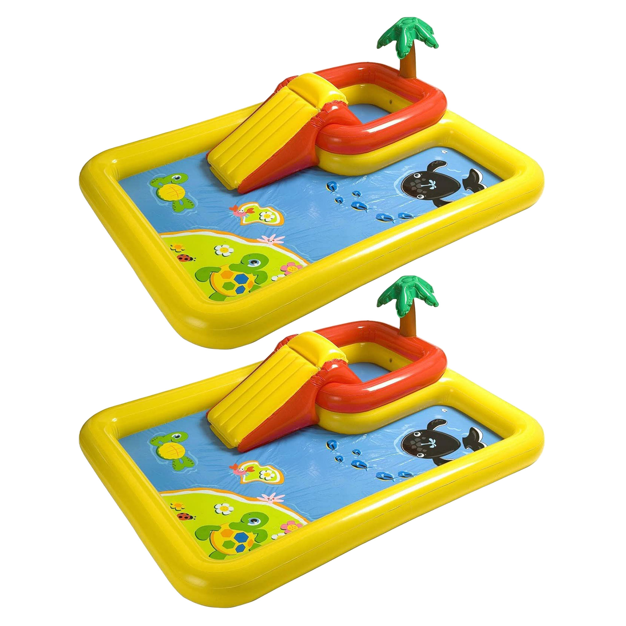 Intex 100 x 77 x 31 Inch Inflatable Play Center Swimming Pool + Games (2 Pack)