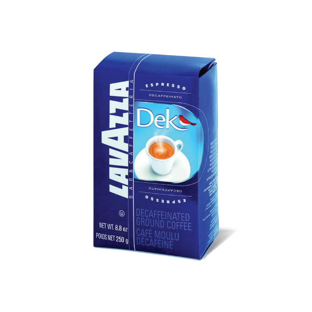Lavazza Dek Ground Coffee Blend. Decaffeinated Dark Espresso Roast. 8.8-Ounce Bags (Pack of 2)