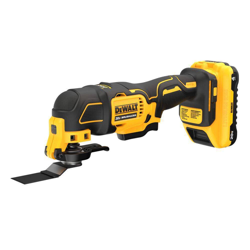 DEWALT DCS354Q1 ATOMIC 20V MAX Lithium-Ion Cordless Oscillating Tool Kit with 4.0Ah Battery. Charger and Kit Bag