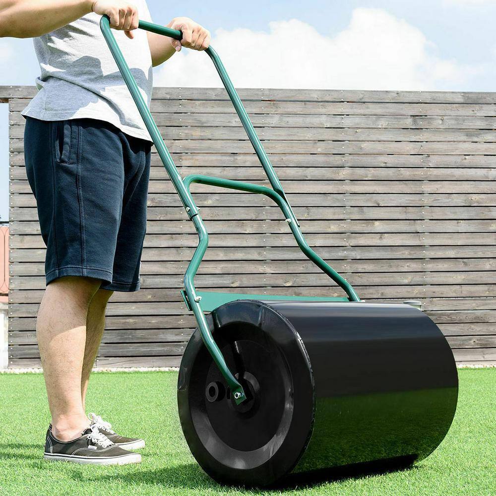 ANGELES HOME M35-8TL411 20 in. W x 50 in. L Water and Sand Filled Steel Lawn Roller