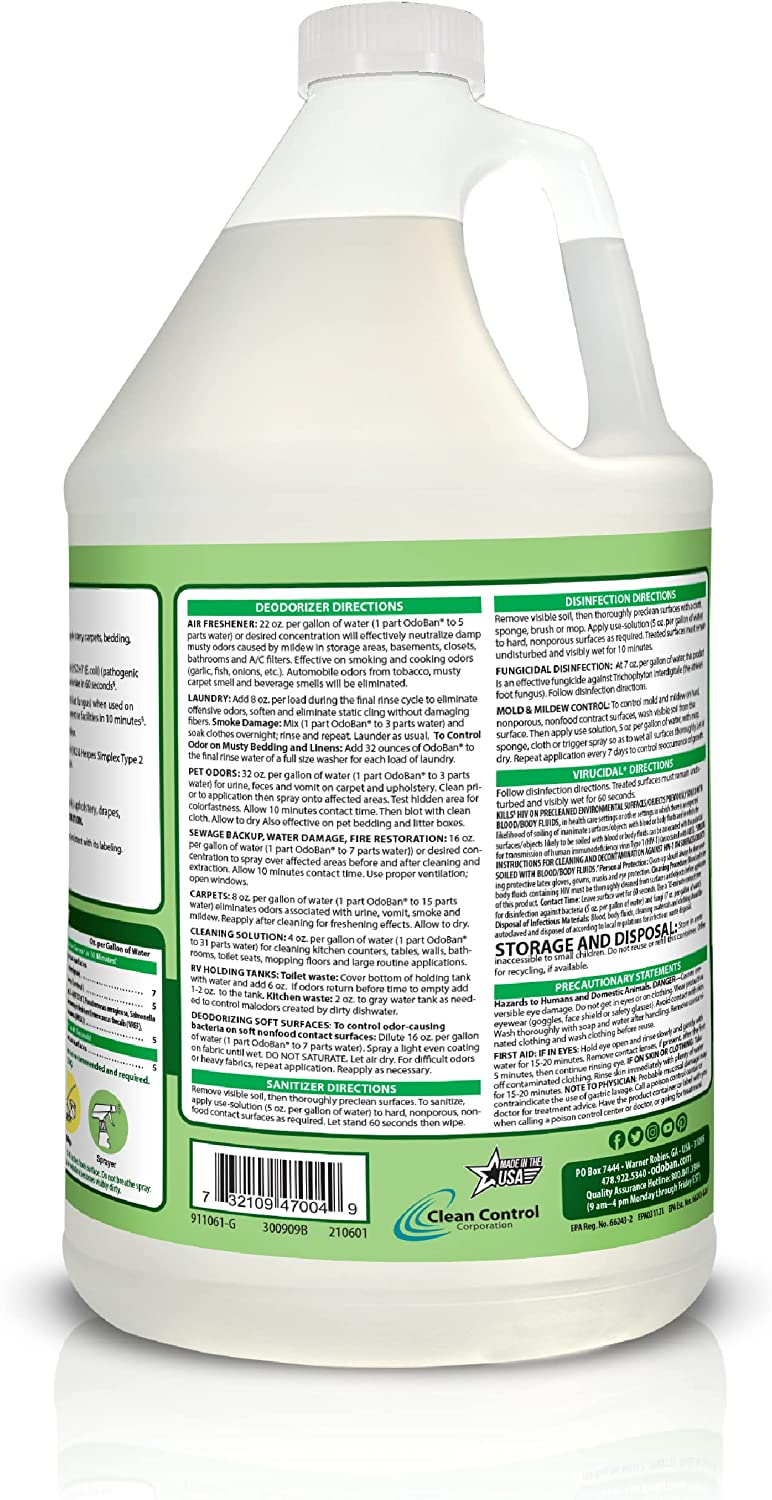 OdoBan Disinfectant Concentrate and Odor Eliminator. 4 Gallons. Original Eucalyptus Scent