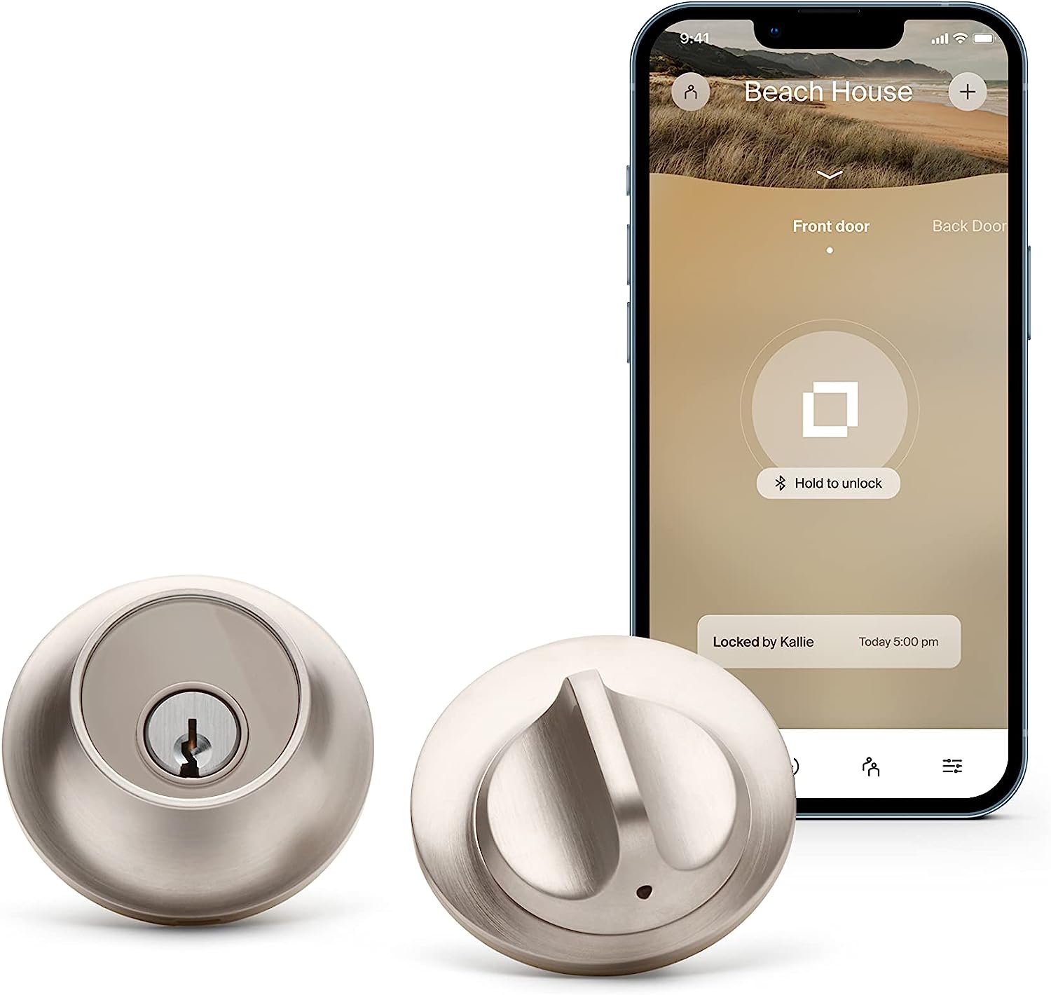 Level Lock Smart Lock. Keyless Entry. Smartphone Access. Bluetooth Enabled. Works with Apple HomeKit - Satin Nickel