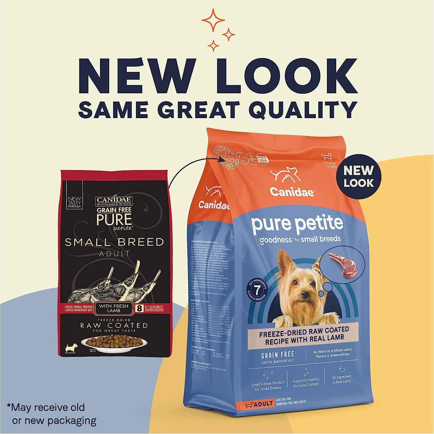 Canidae Pure Petite Premium Freeze-Dried Raw Coated Dog Food for Small Breeds. Real Lamb Recipe. 10 lbs. Grain Free