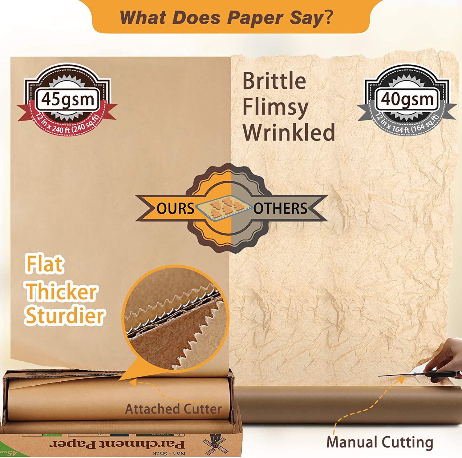 Unbleached Parchment Paper for Baking. 12 in x 240 ft. 240 Sq.ft. Baking Paper
