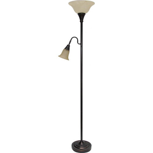 Better Homes & Gardens Metal Torchiere Floor Lamp Combo. Antique Bronze